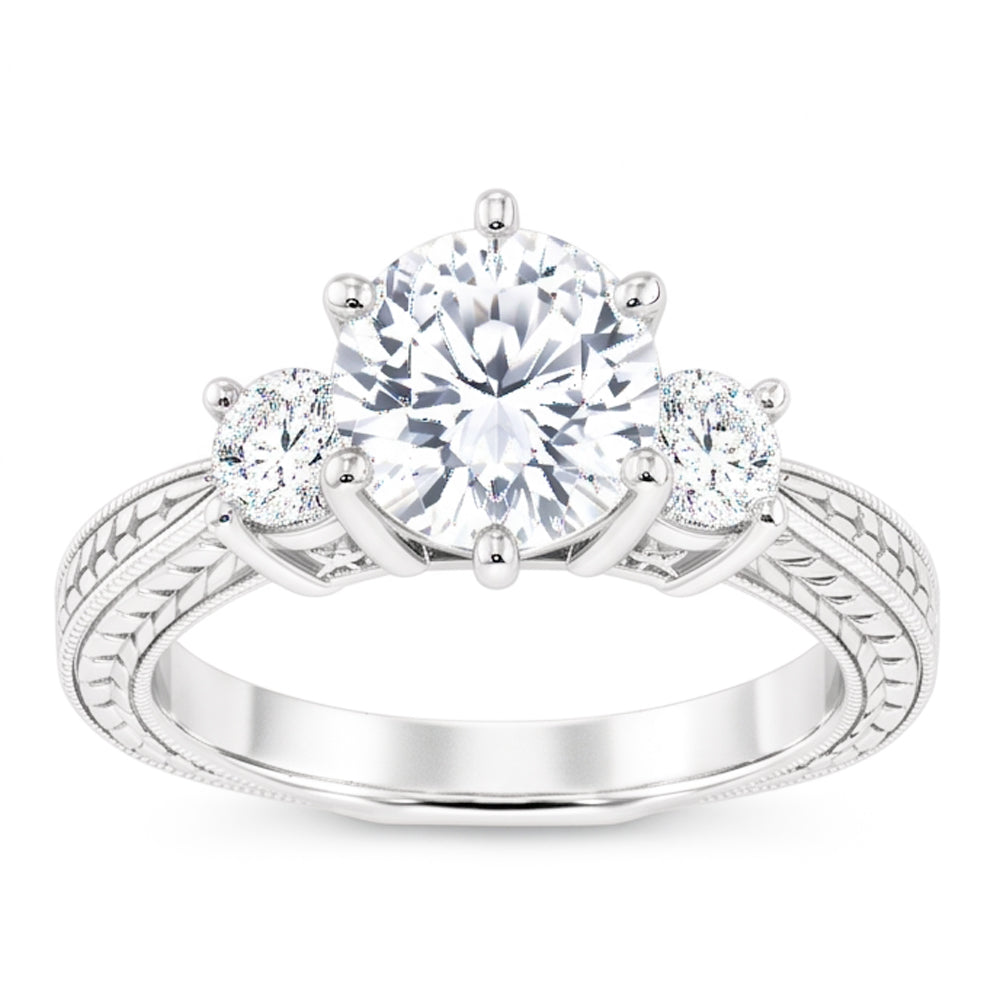Natural Diamond Ring 1.50ct - White Gold 14K