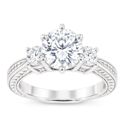 Natural Diamond Ring 1.50ct - White Gold 14K