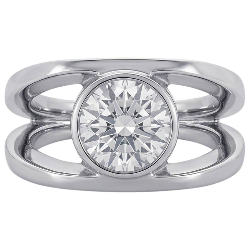 Natural Diamond Ring 1.50ct - White Gold 14K