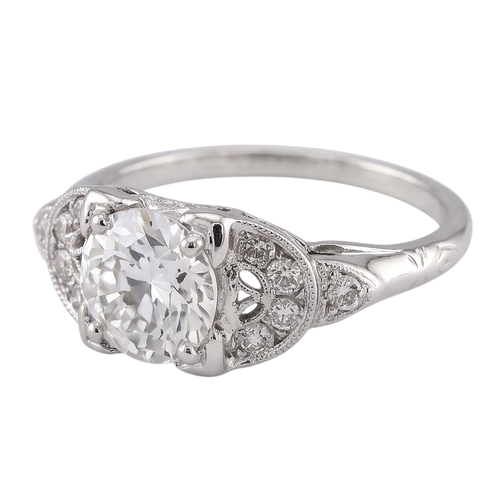 Natural Diamond Ring 1.50ct - White Gold 14K