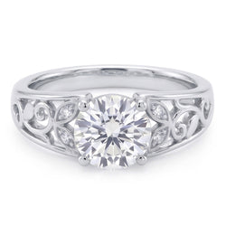 Natural Diamond Ring 1.50ct - White Gold 14K