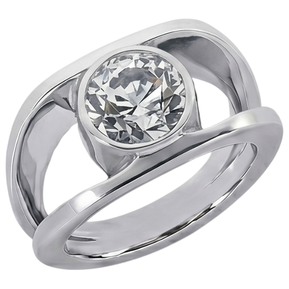 Natural Diamond Ring 1.50ct - White Gold 14K