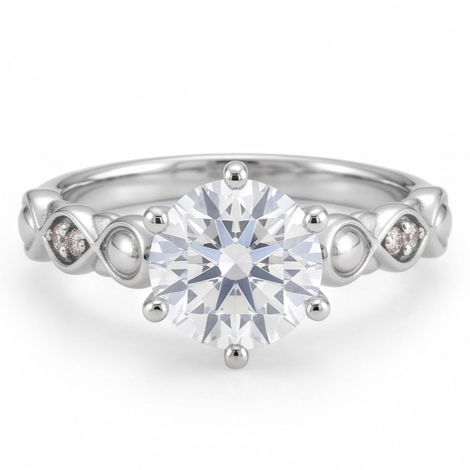 Natural Diamond Ring 1.60ct - White Gold 14K