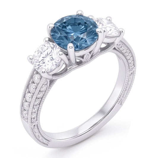 Natural Diamond Ring 1.60ct - White Gold 14K