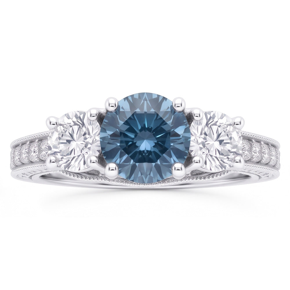 Natural Diamond Ring 1.60ct - White Gold 14K