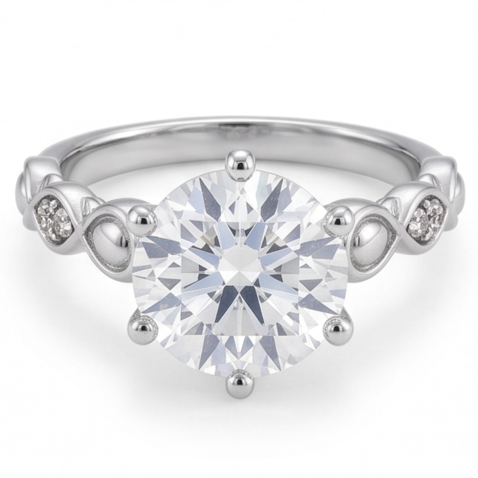 Natural Diamond Ring 1.60ct - White Gold 14K
