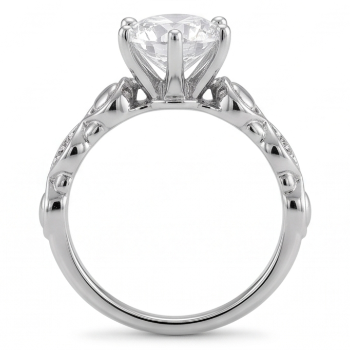 Natural Diamond Ring 1.60ct - White Gold 14K