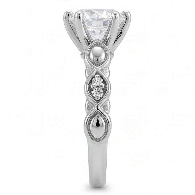 Natural Diamond Ring 1.60ct - White Gold 14K
