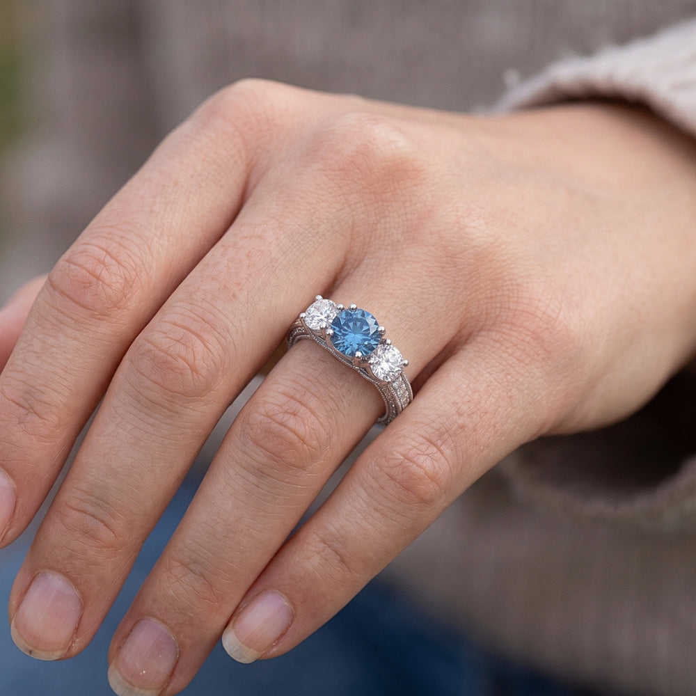 Natural Diamond Ring 1.60ct - White Gold 14K