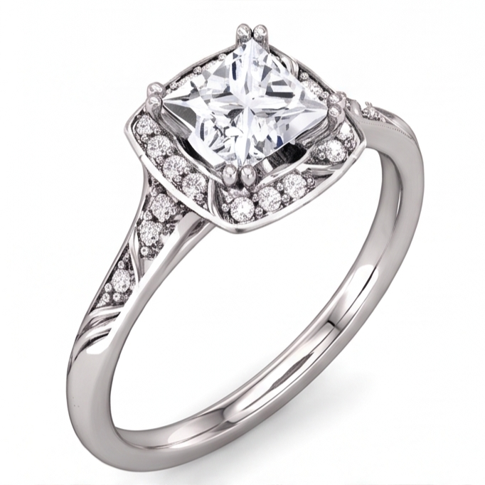 Natural Diamond Ring 1.72ct - White Gold 14K