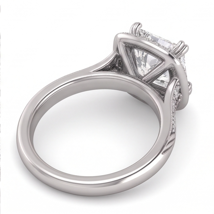 Natural Diamond Ring 1.72ct - White Gold 14K