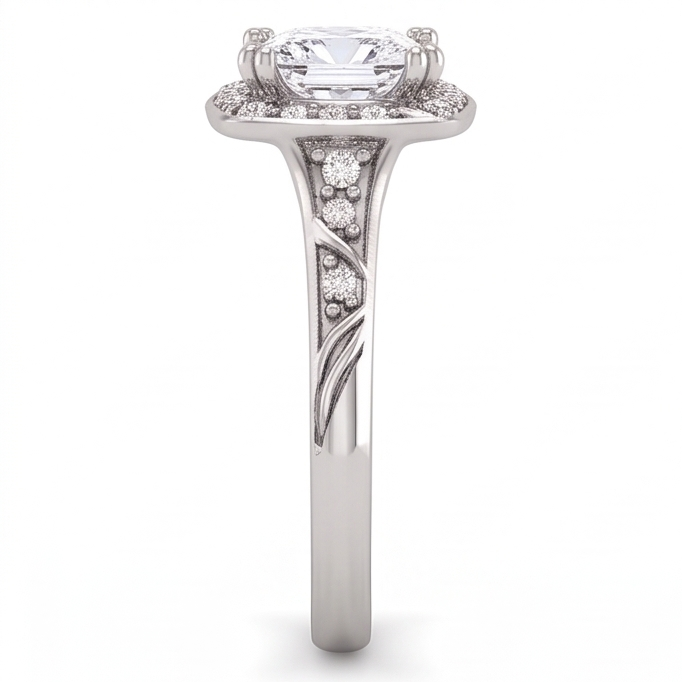 Natural Diamond Ring 1.72ct - White Gold 14K