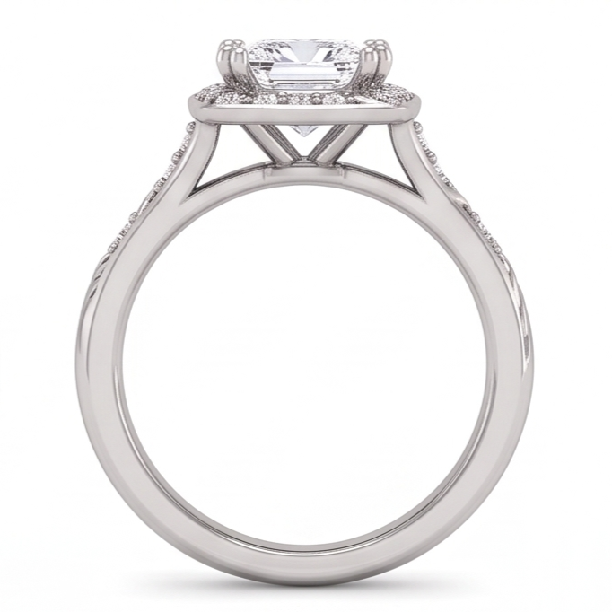 Natural Diamond Ring 1.72ct - White Gold 14K