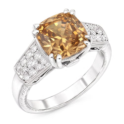 Natural Diamond Ring 1.75ct - White Gold 14K