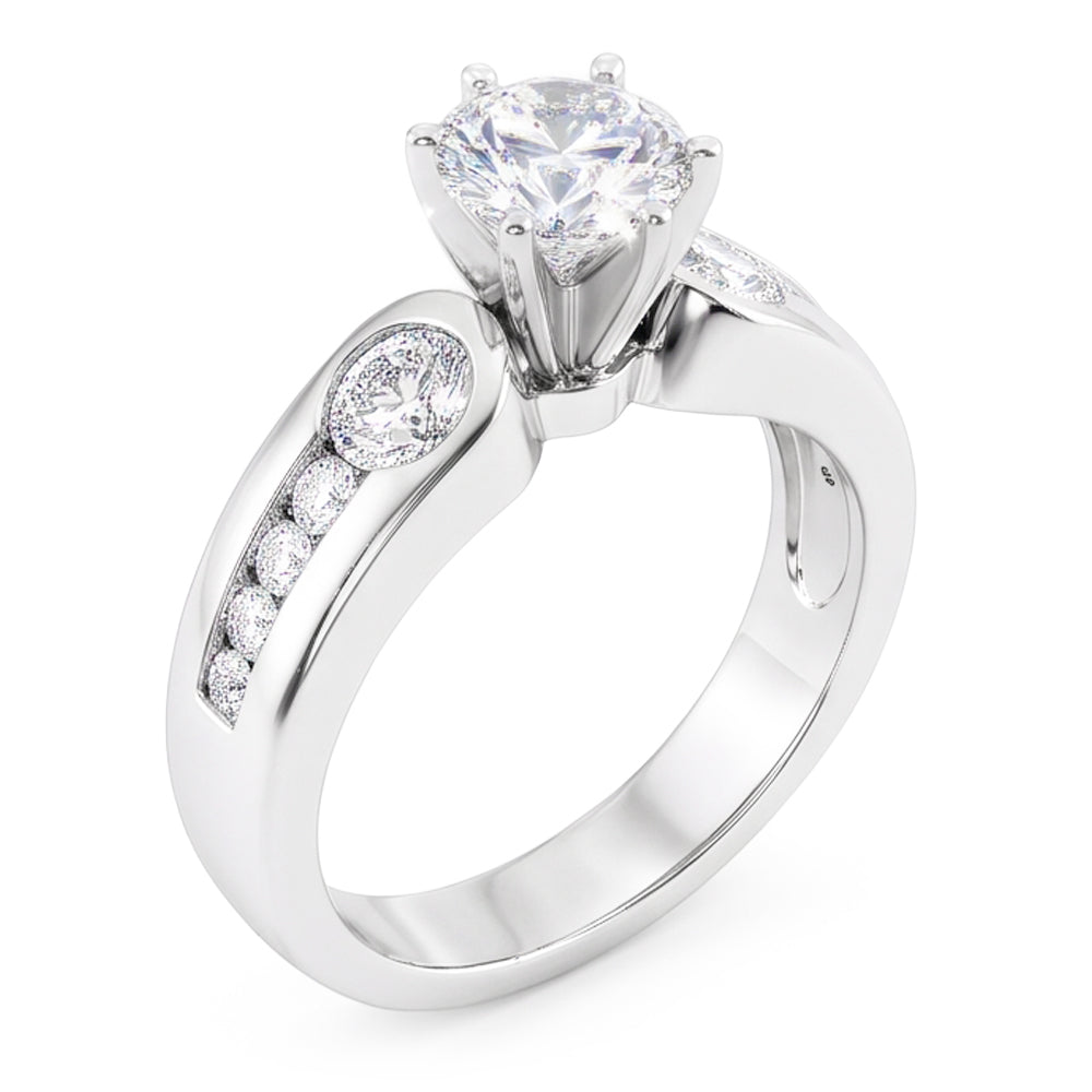Natural Diamond Ring 1.75ct - White Gold 14K