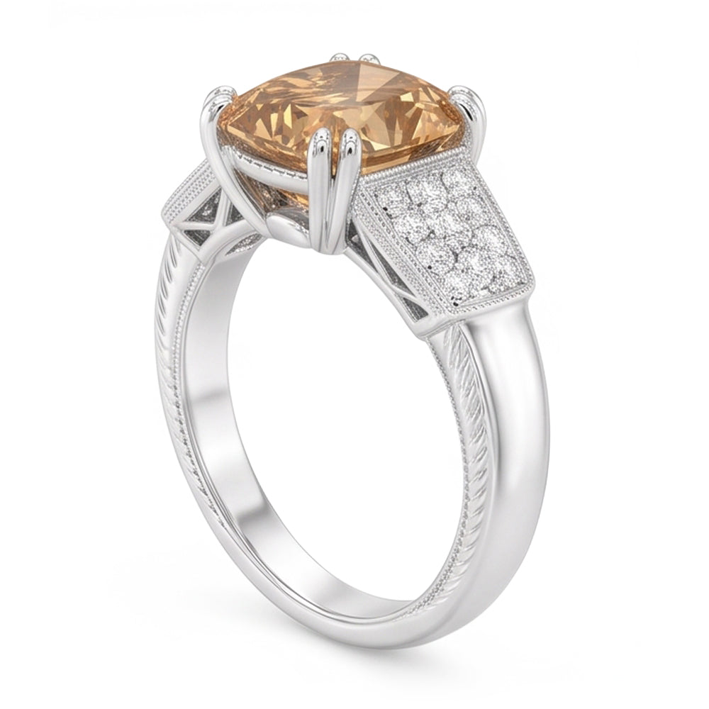 Natural Diamond Ring 1.75ct - White Gold 14K