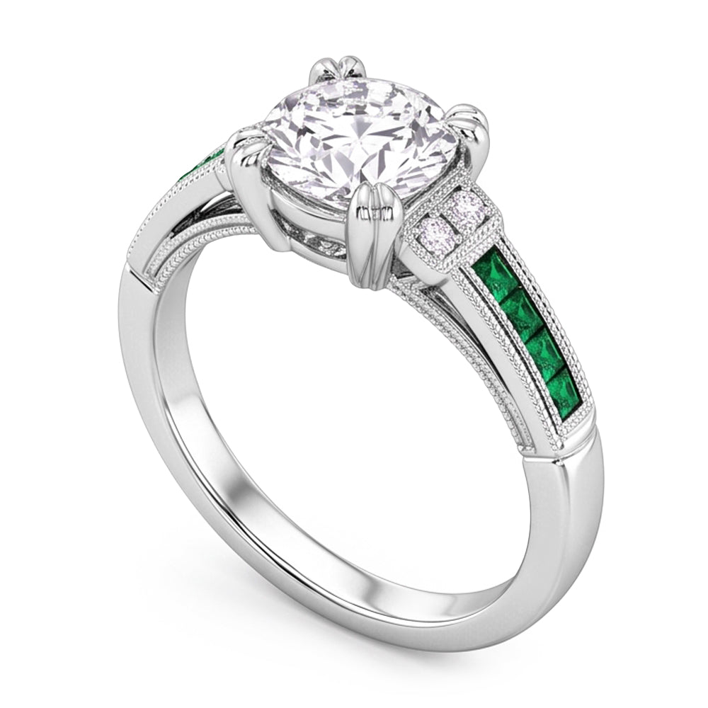 Natural Diamond Ring 1.75ct - White Gold 14K