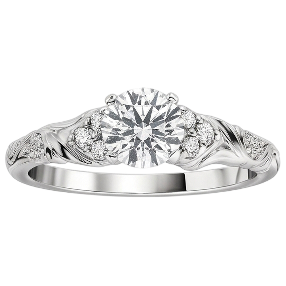 Natural Diamond Ring 1.85ct - White Gold 14K