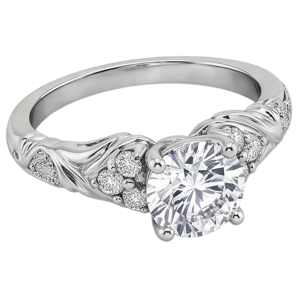 Natural Diamond Ring 1.85ct - White Gold 14K