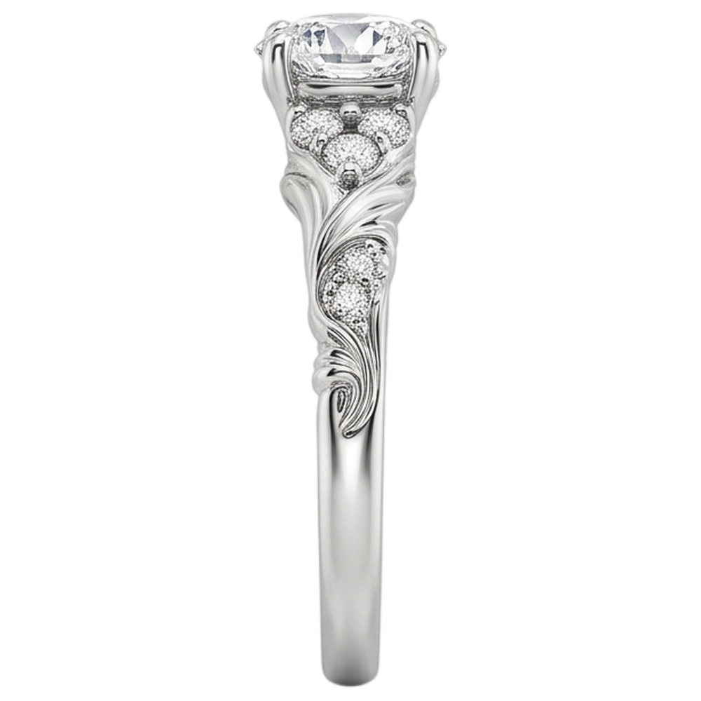 Natural Diamond Ring 1.85ct - White Gold 14K
