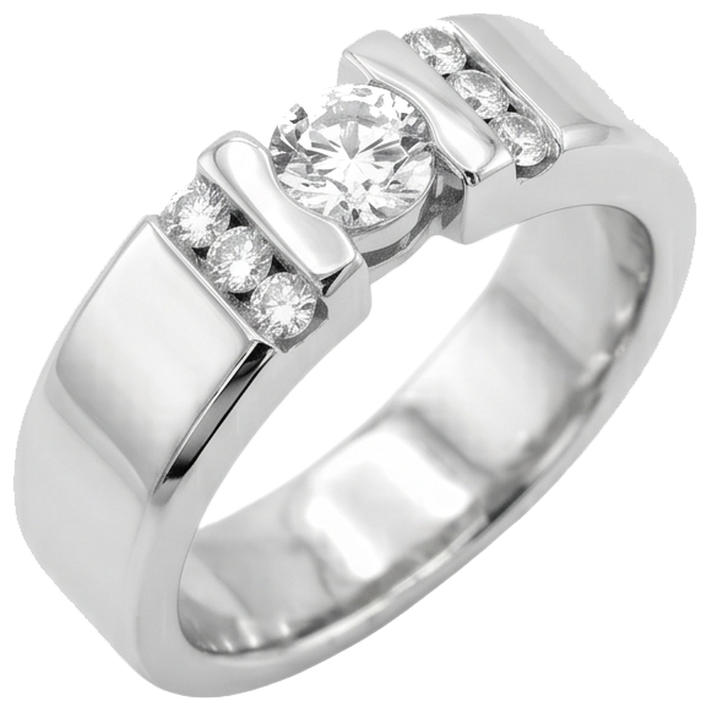 Natural Diamond Ring 1ct - White Gold 14K