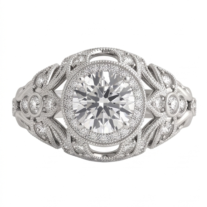 Natural Diamond Ring 2.0ct - White Gold 14K