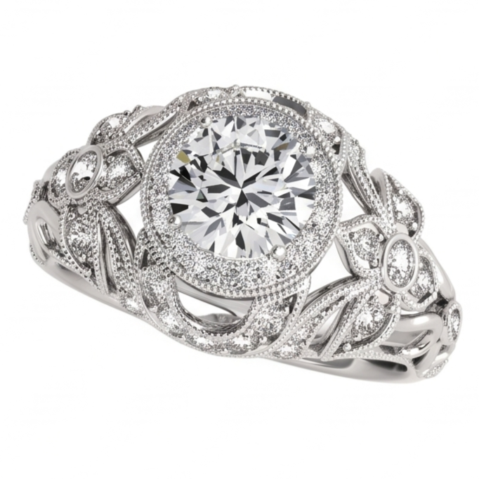 Natural Diamond Ring 2.0ct - White Gold 14K