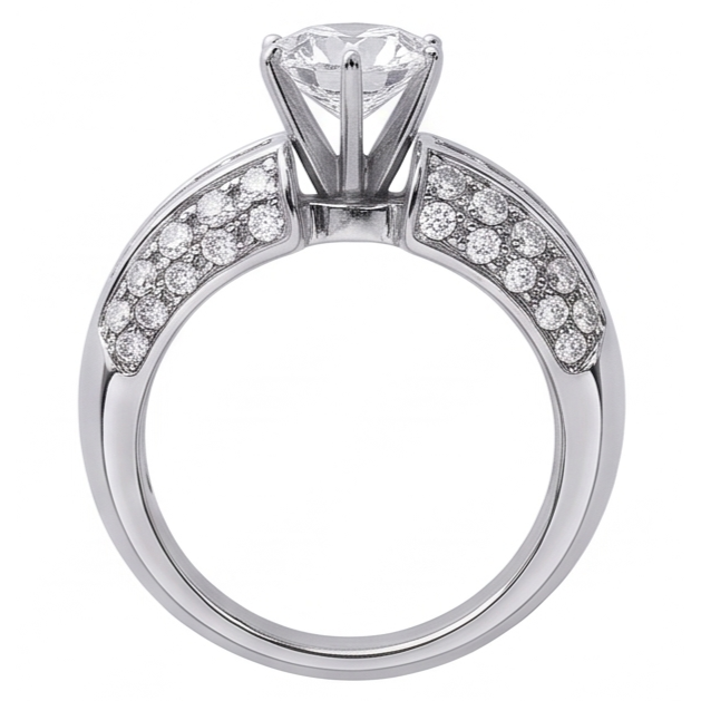 Natural Diamond Ring 2.25ct - White Gold 14K