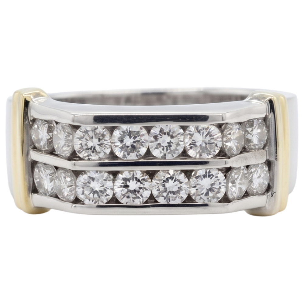 Natural Diamond Ring 2.40ct - White Gold 14K