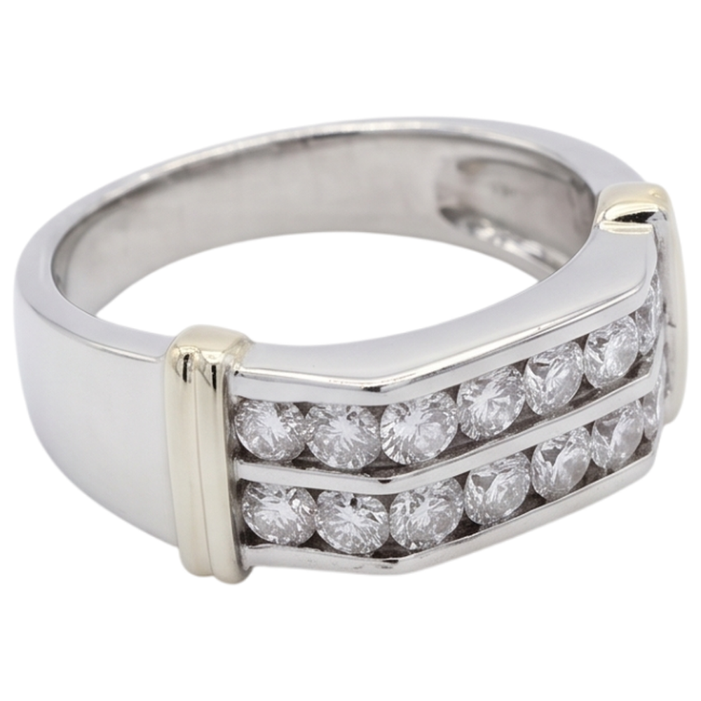 Natural Diamond Ring 2.40ct - White Gold 14K