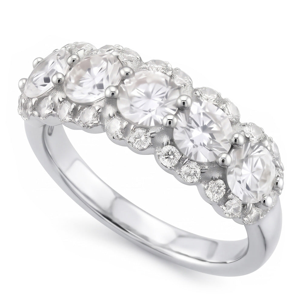 Natural Diamond Ring 2.50ct - White Gold 14K