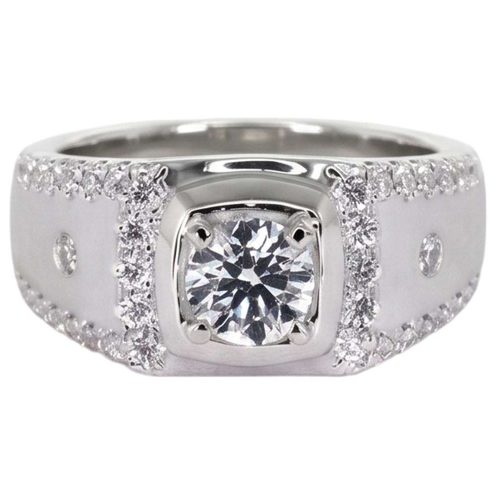 Natural Diamond Ring 2.50ct - White Gold 14K