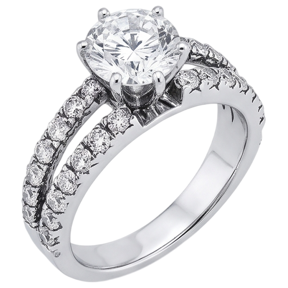 Natural Diamond Ring 2.50ct - White Gold 14K