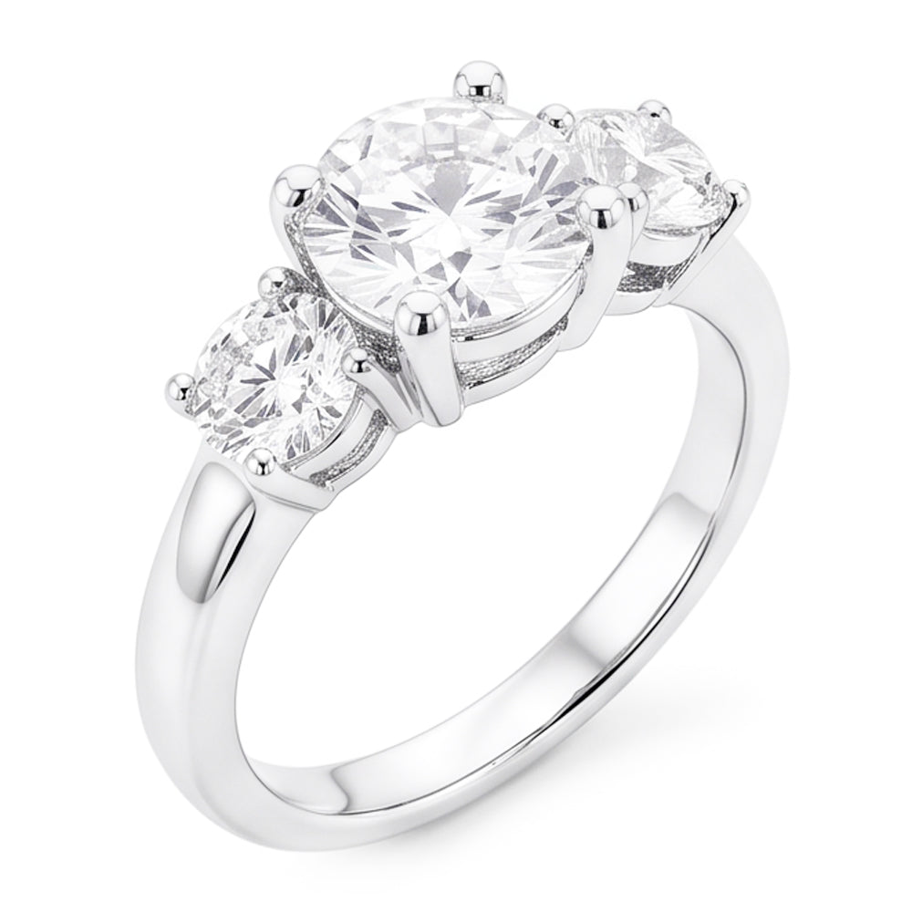 Natural Diamond Ring 2.50ct - White Gold 14K