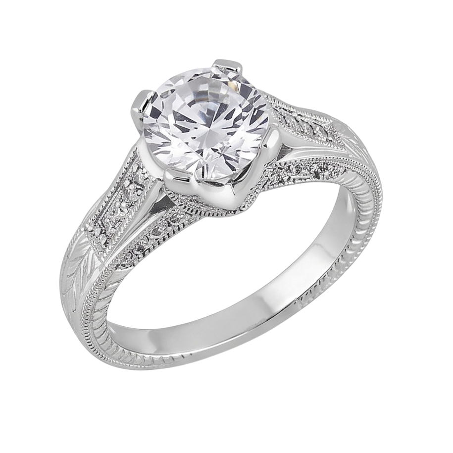Natural Diamond Ring 2.50ct - White Gold 14K