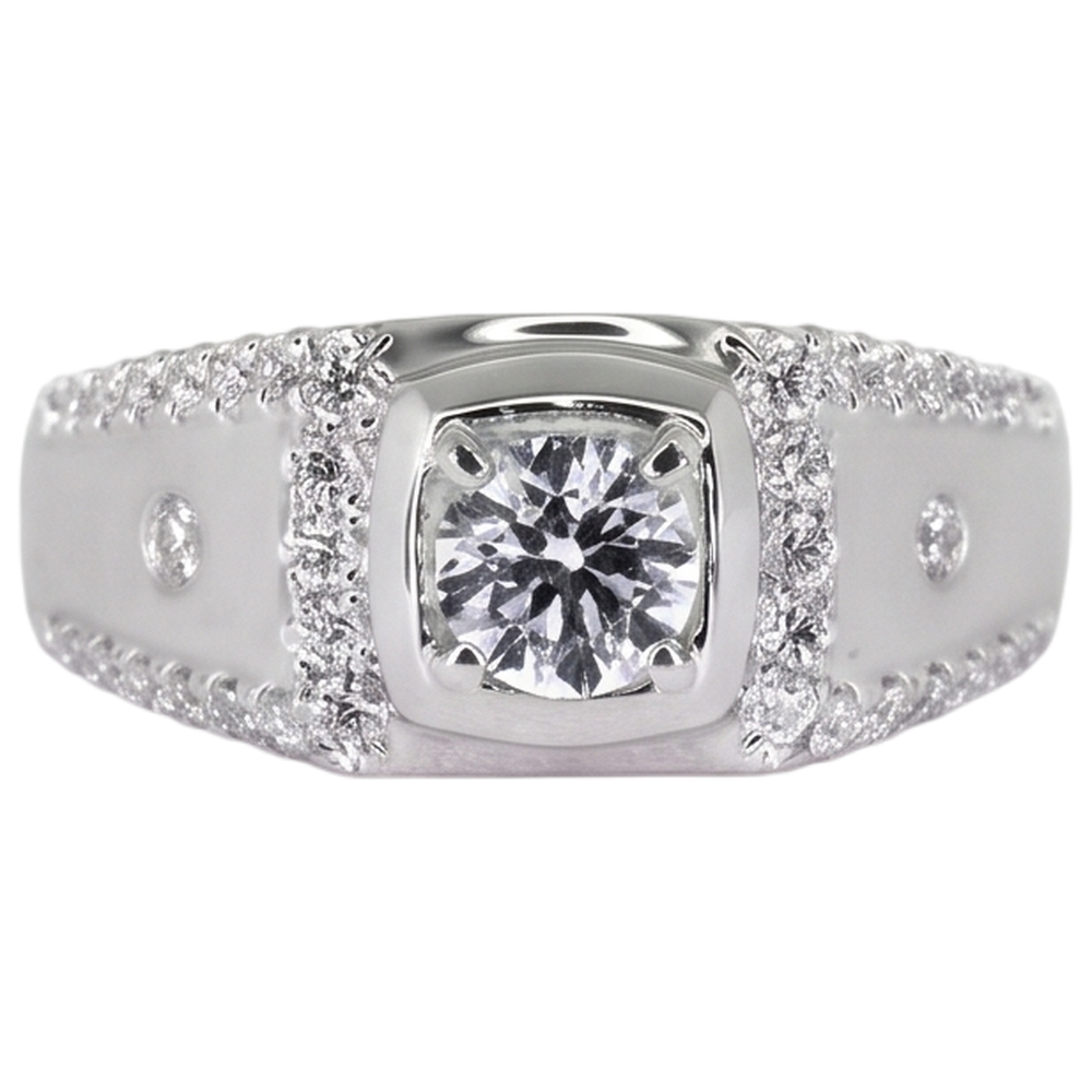 Natural Diamond Ring 2.50ct - White Gold 14K