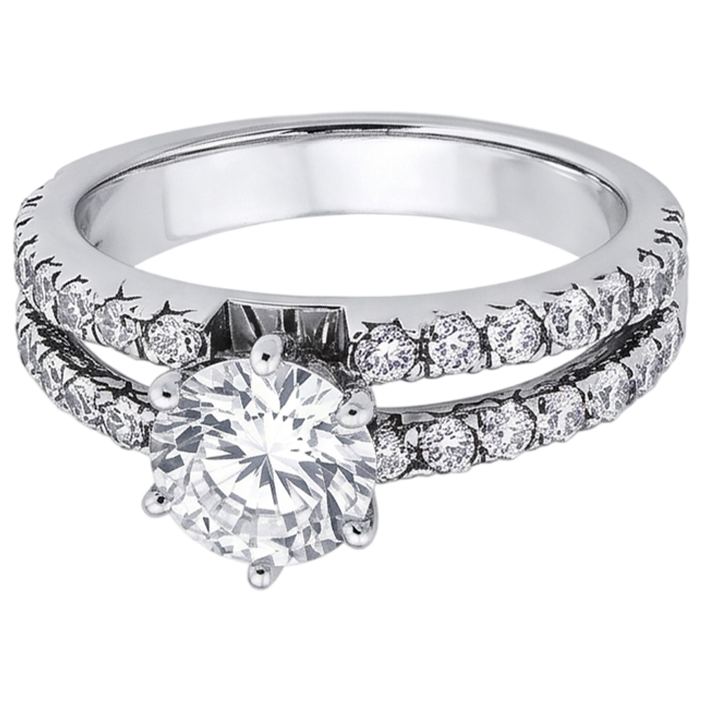 Natural Diamond Ring 2.50ct - White Gold 14K