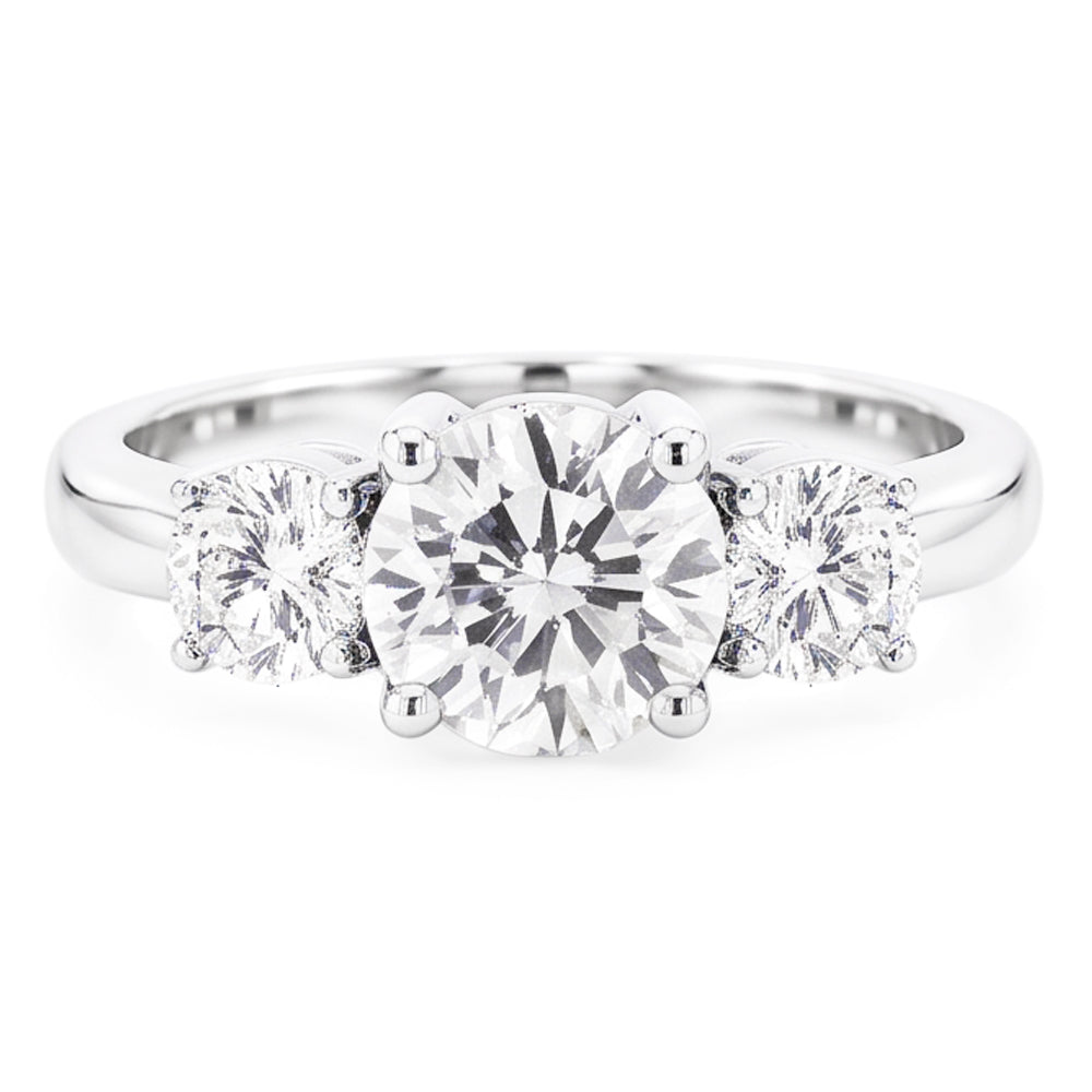 Natural Diamond Ring 2.50ct - White Gold 14K