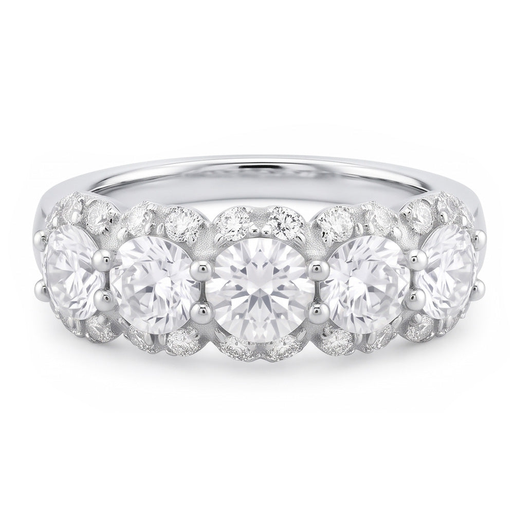 Natural Diamond Ring 2.50ct - White Gold 14K