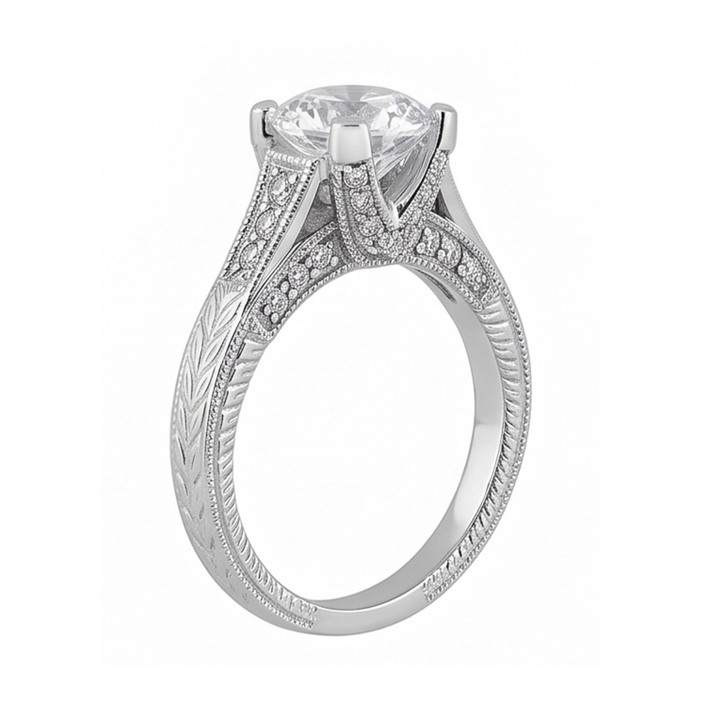 Natural Diamond Ring 2.50ct - White Gold 14K