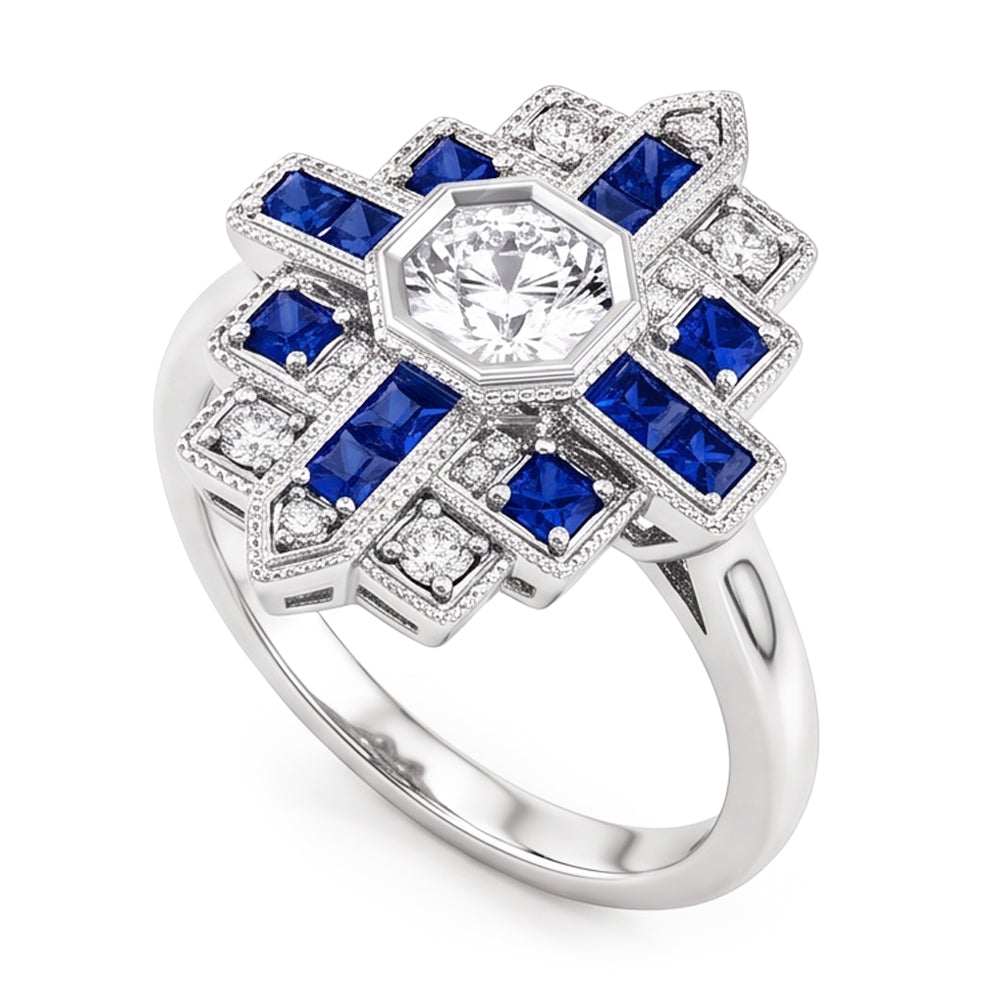 Natural Diamond Ring 2.50ct - White Gold 14K