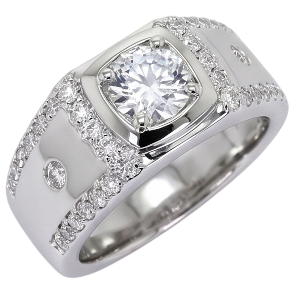 Natural Diamond Ring 2.50ct - White Gold 14K