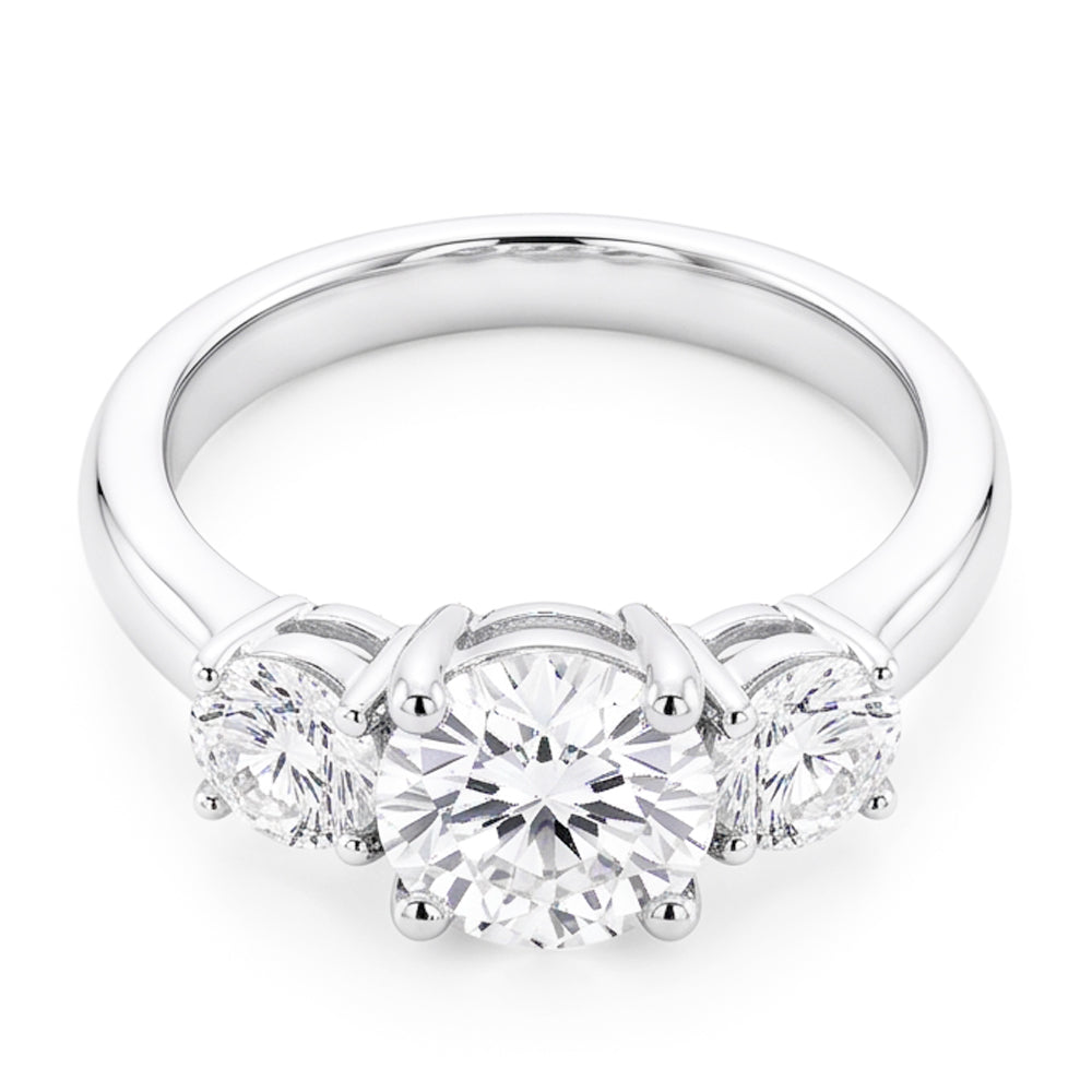 Natural Diamond Ring 2.50ct - White Gold 14K