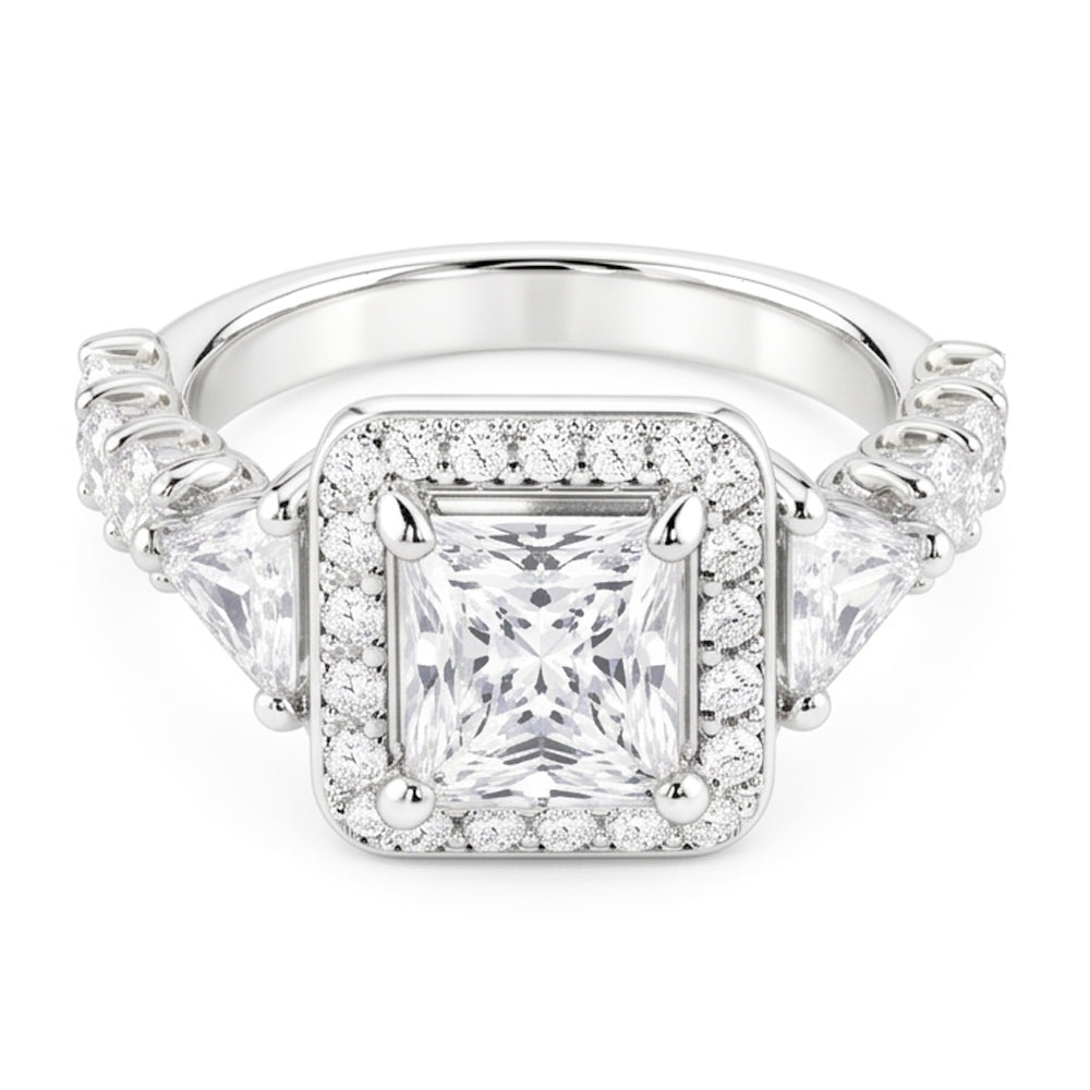 Natural Diamond Ring 2.50ct - White Gold 14K