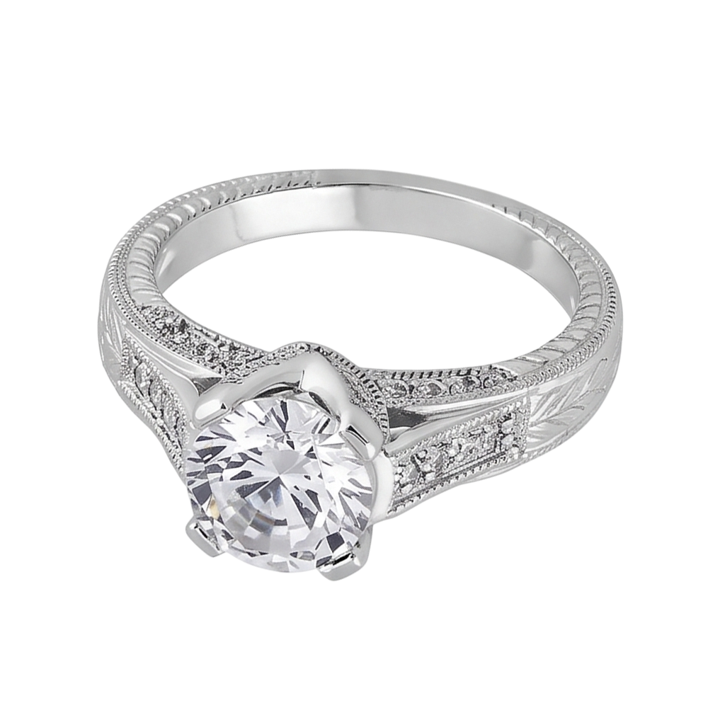 Natural Diamond Ring 2.50ct - White Gold 14K