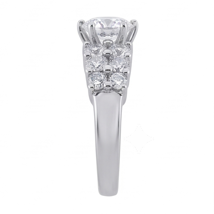 Natural Diamond Ring 2.50ct - White Gold 14K
