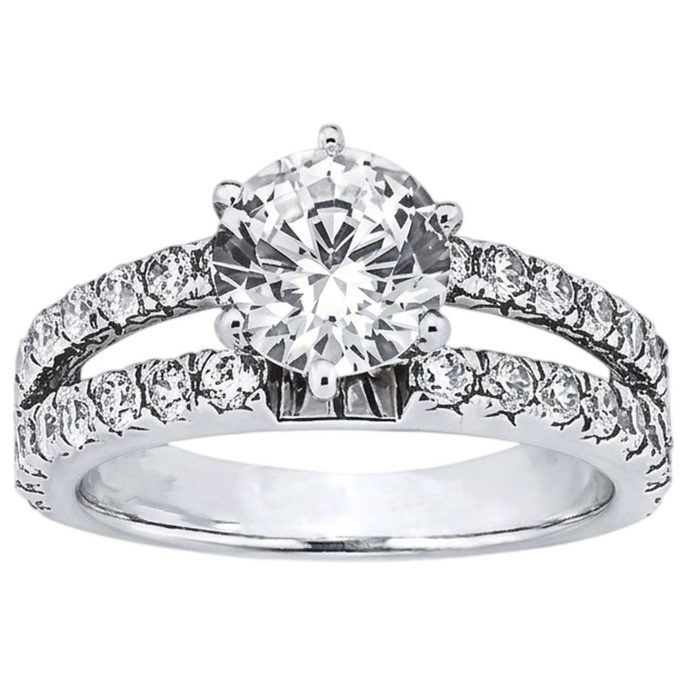Natural Diamond Ring 2.50ct - White Gold 14K