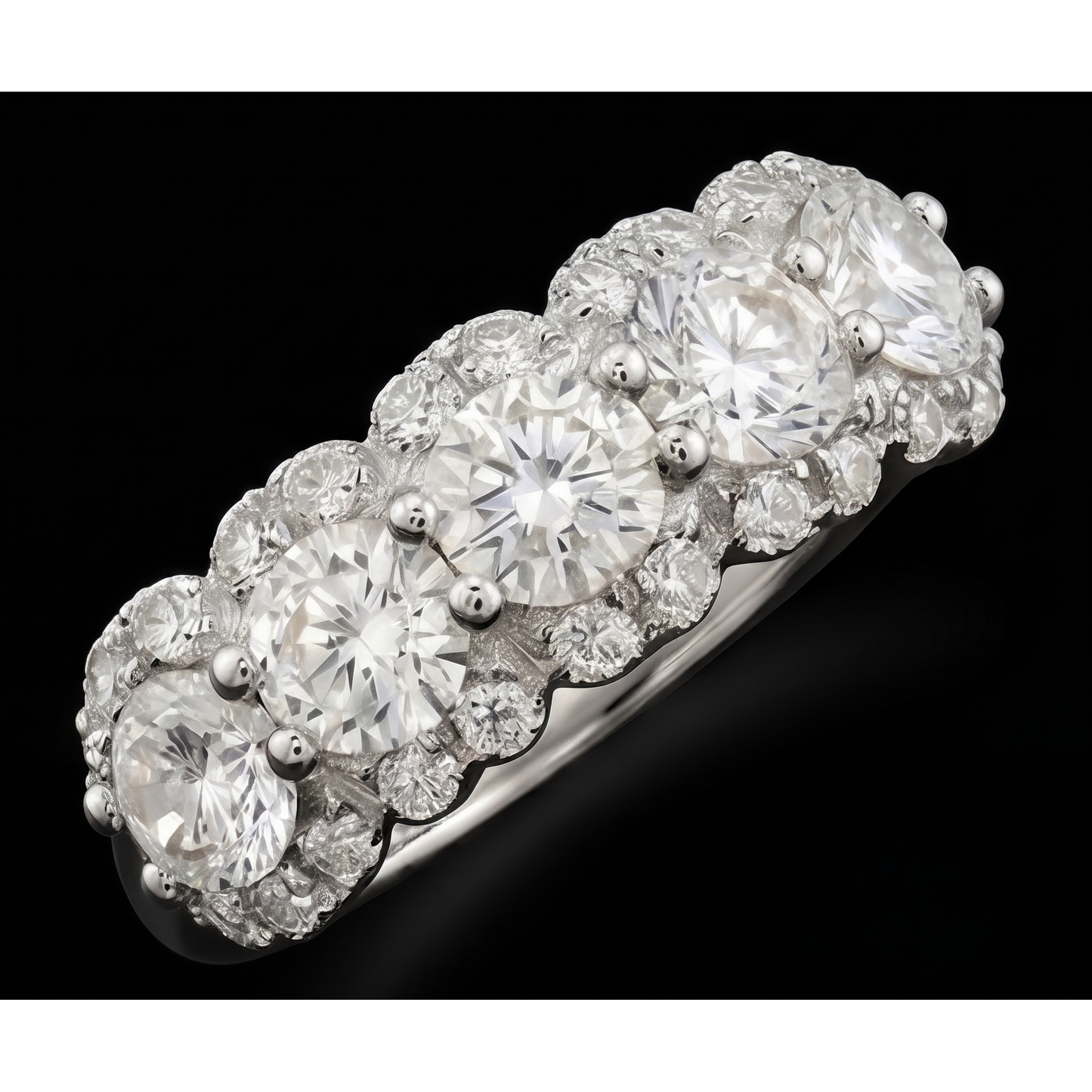 Natural Diamond Ring 2.50ct - White Gold 14K
