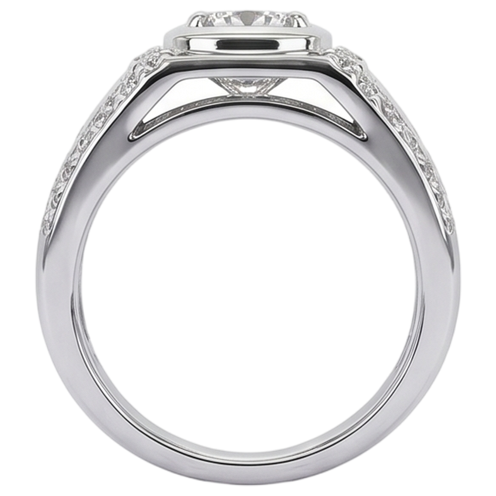 Natural Diamond Ring 2.50ct - White Gold 14K