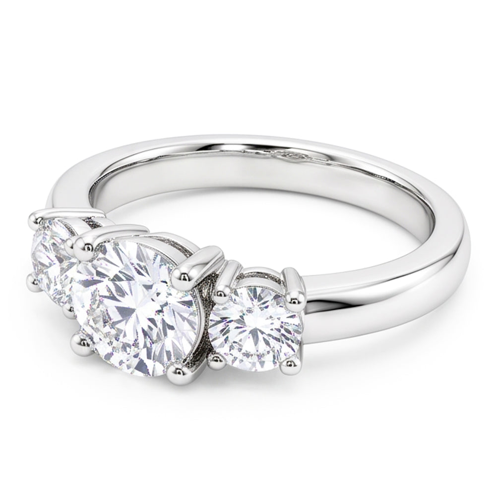 Natural Diamond Ring 2.55ct - White Gold 14K